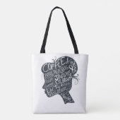 Homeschool Mama Quote Silhouette Profile Canvas ta Tote Bag (Achterkant)