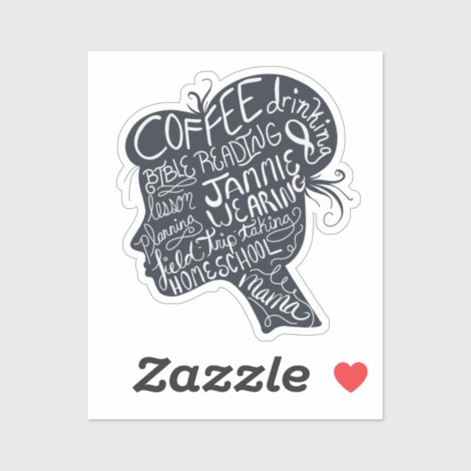 Homeschool Mama Quote Silhouette Sticker (Vel)