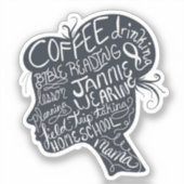 Homeschool Mama Quote Silhouette Sticker (Voorkant)