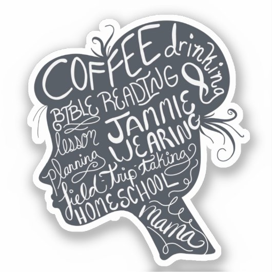 Homeschool Mama Quote Silhouette Sticker (Voorkant)