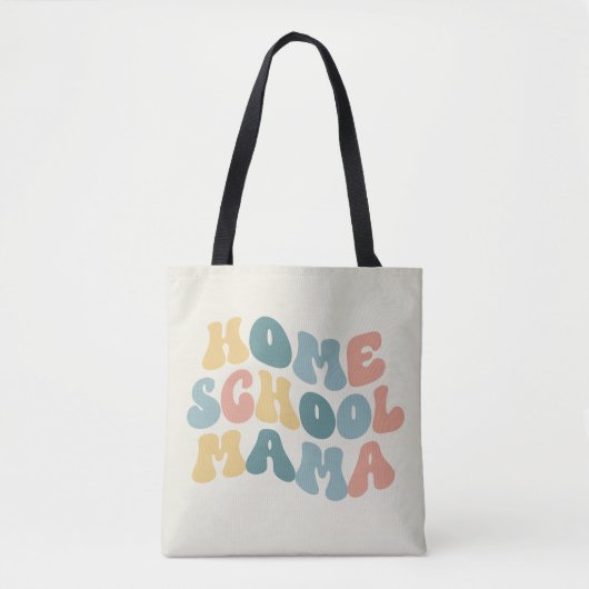 HomeSchool Mama Retro Aangepaste kleuren Tote Bag (Voorkant)