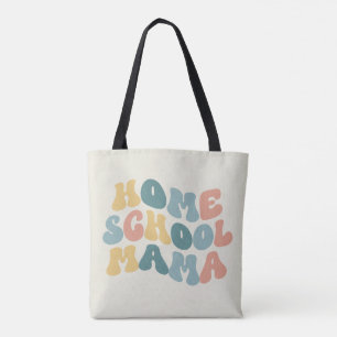 HomeSchool Mama Retro Aangepaste kleuren Tote Bag