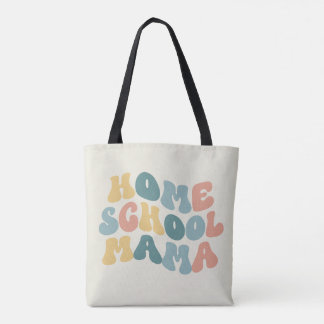 HomeSchool Mama Retro Aangepaste kleuren Tote Bag