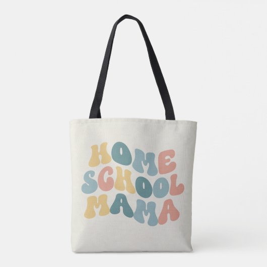 HomeSchool Mama Retro Aangepaste kleuren Tote Bag (Achterkant)
