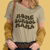HomeSchool Mama Retro aangepaste tekstkleuren T-shirt