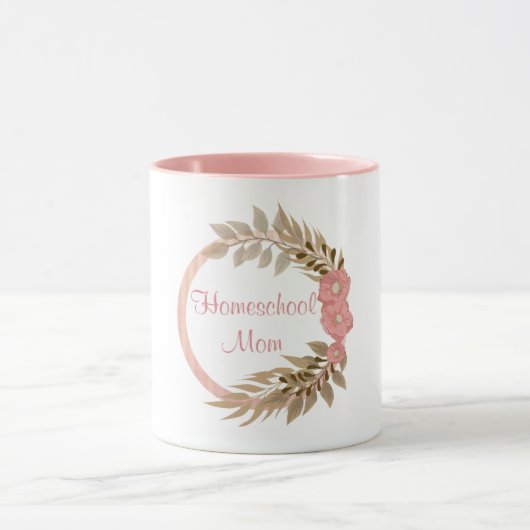 Homeschool mama Roze Floral Mok (Midden)