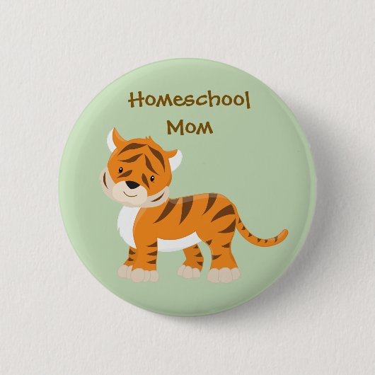 Homeschool mama Tiger Ronde Button 5,7 Cm (Voorkant)