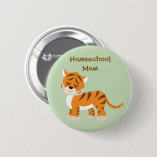Homeschool mama Tiger Ronde Button 5,7 Cm (Voorkant /achterkant)