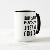 Homeschool mama voegt koffie toe mok (Voorkant rechts)