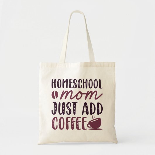 Homeschool mama voegt koffie toe tote bag (Voorkant)