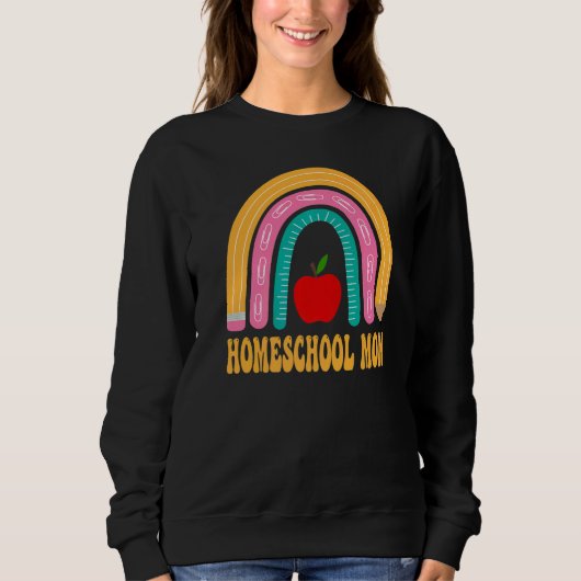 Homeschool Moeder Regenboog Potlood Terug naar Sch Trui (Voorkant)