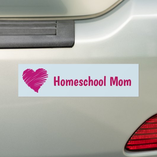 Homeschool Moeder Roze Hart Bumpersticker (Op auto)