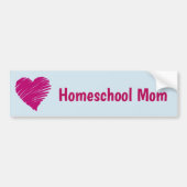 Homeschool Moeder Roze Hart Bumpersticker (Voorkant)