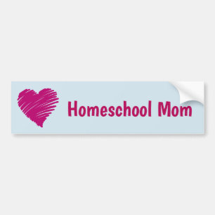 Homeschool Moeder Roze Hart Bumpersticker