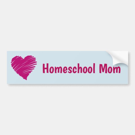 Homeschool Moeder Roze Hart Bumpersticker (Voorkant)