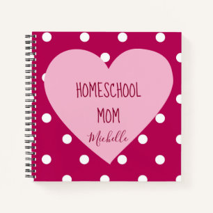Homeschool Moeder roze polka stippen Notitieboek