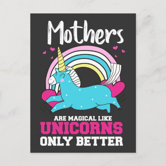 Homeschool Moederdag Familie Unicorn Briefkaart (Voorkant)