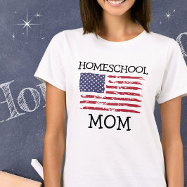 Homeschool Mom | Amerikaanse vlag T-shirt