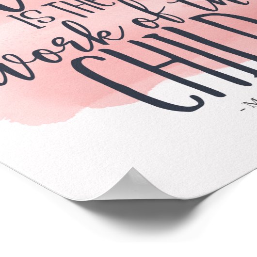 Homeschool Montessori Quote Waterverf Poster (Hoek)