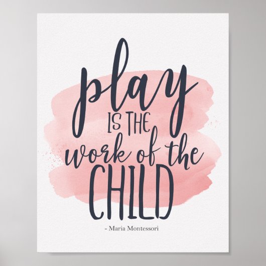 Homeschool Montessori Quote Waterverf Poster (Voorkant)