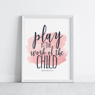 Homeschool Montessori Quote Waterverf Poster