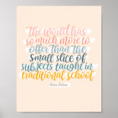 Homeschool Motivatie Quote Art Poster (Voorkant)