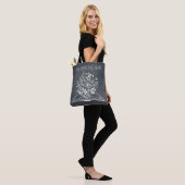 Homeschool naam minimalist Floral Open boek Tote Bag (Op model)
