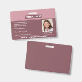Homeschool-onderwijs ID Blush Roze Badge (Voor- en achterkant)