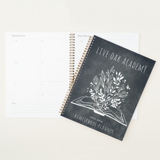 HomeSchool Planner Minimalistisch Bloemen Open Boe (Display)