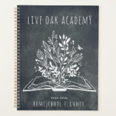 HomeSchool Planner Minimalistisch Bloemen Open Boe (Voorkant)