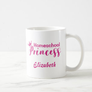 Homeschool Princess  Pink en White Koffiemok
