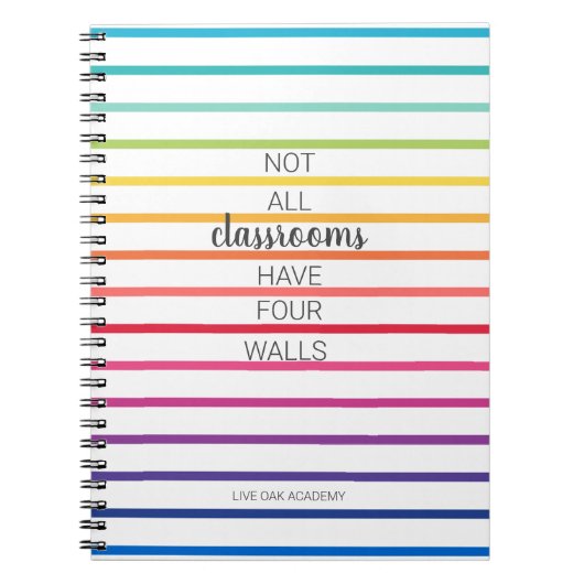 Homeschool Quote Notitieboek Colorful Rainbow Stri (Voorkant)
