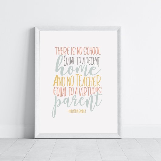 Homeschool Quote Typografie Art Poster
