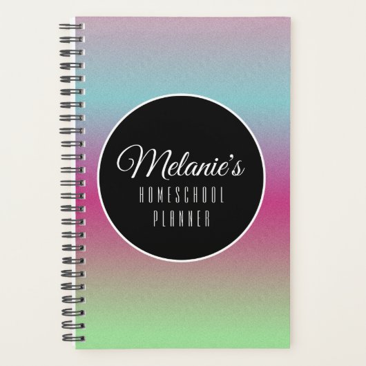 Homeschool Regenboog Gradiënt Ombre Kleurig Planner (Voorkant)