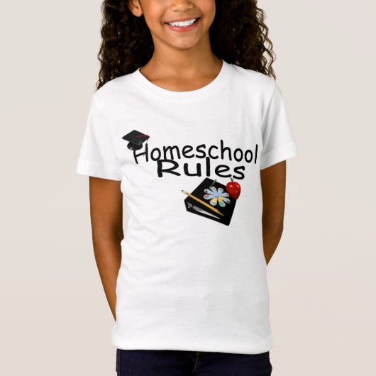 Homeschool Rules Girls' Bella T-shirt (Voorkant)
