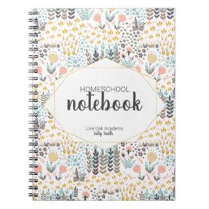Homeschool spiral notebook   Moderne flora Notitieboek