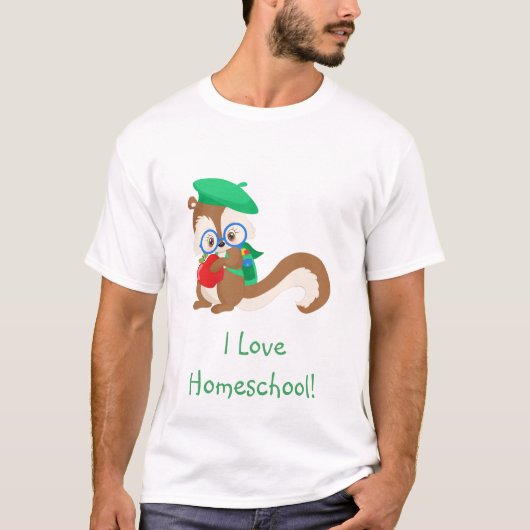 Homeschool Squirrel T-shirt (Voorkant)