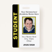 Homeschool Student ID Badge (Voorkant)