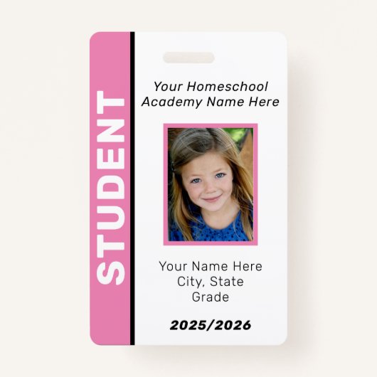Homeschool Student ID Badge (Voorkant)