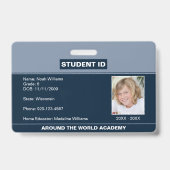 Homeschool Student ID Badge Blue (Voorkant)