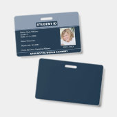 Homeschool Student ID Badge Blue (Voor- en achterkant)