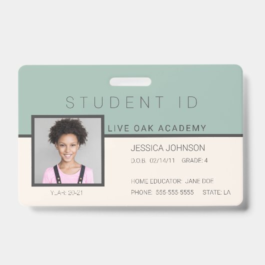 Homeschool Student ID Badge | Doodles (Voorkant)