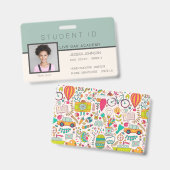 Homeschool Student ID Badge | Doodles (Voor- en achterkant)