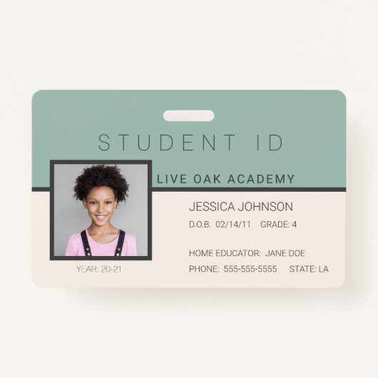 Homeschool Student ID Badge | Doodles (Voorkant)