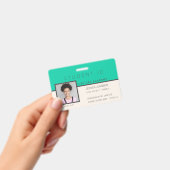 Homeschool Student ID Badge | Doodles Blauwgroen (Handheld)