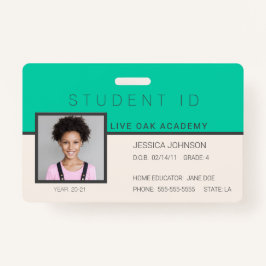 Homeschool Student ID Badge | Doodles Blauwgroen