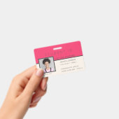 Homeschool Student ID Badge | Doodles roze (Handheld)