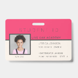 Homeschool Student ID Badge | Doodles roze