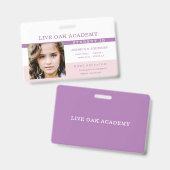 Homeschool Student ID Badge | Kalmerende lavendel (Voor- en achterkant)