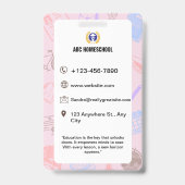 Homeschool Student ID-badge, kinderfoto en barcode Badge (Achterkant)